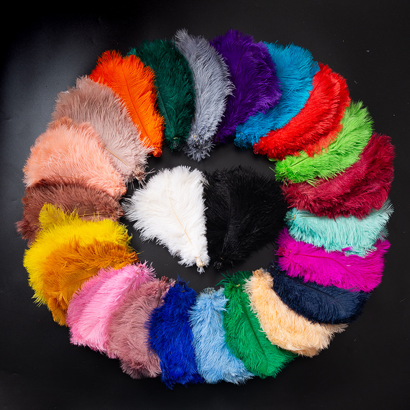 Factory spot 15-80cm multi-color ostrich feather lamp feather Wall wedding flower arrangement stage decoration ostrich feather