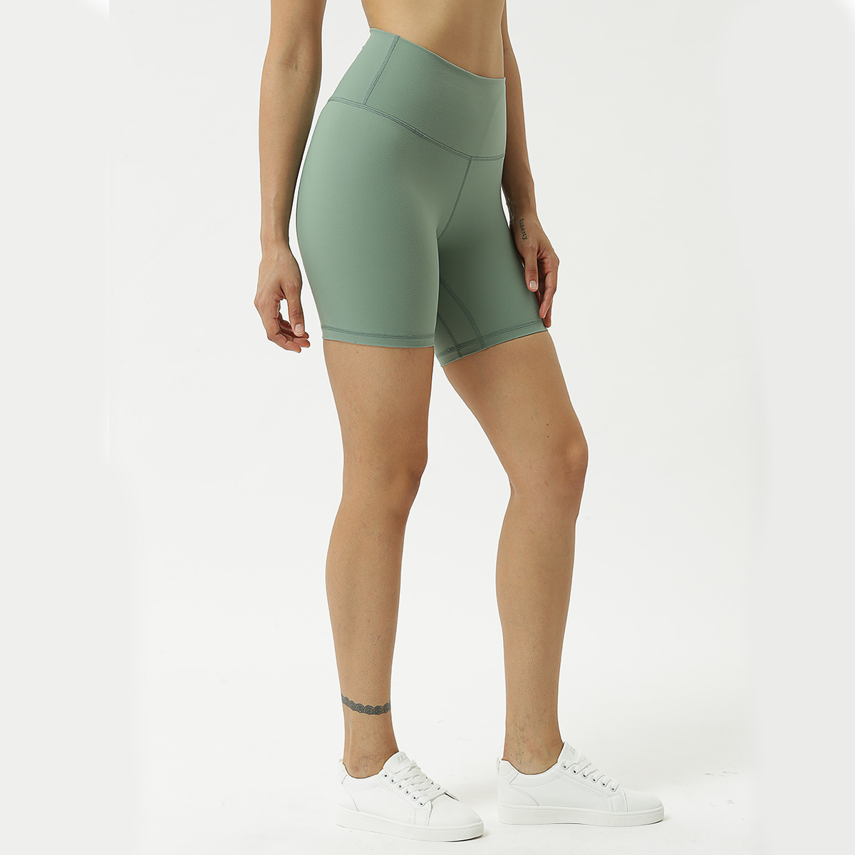 Picture of A generation of new sports yoga shorts women's double-sided sanding nude running shorts high waist hip shorts
