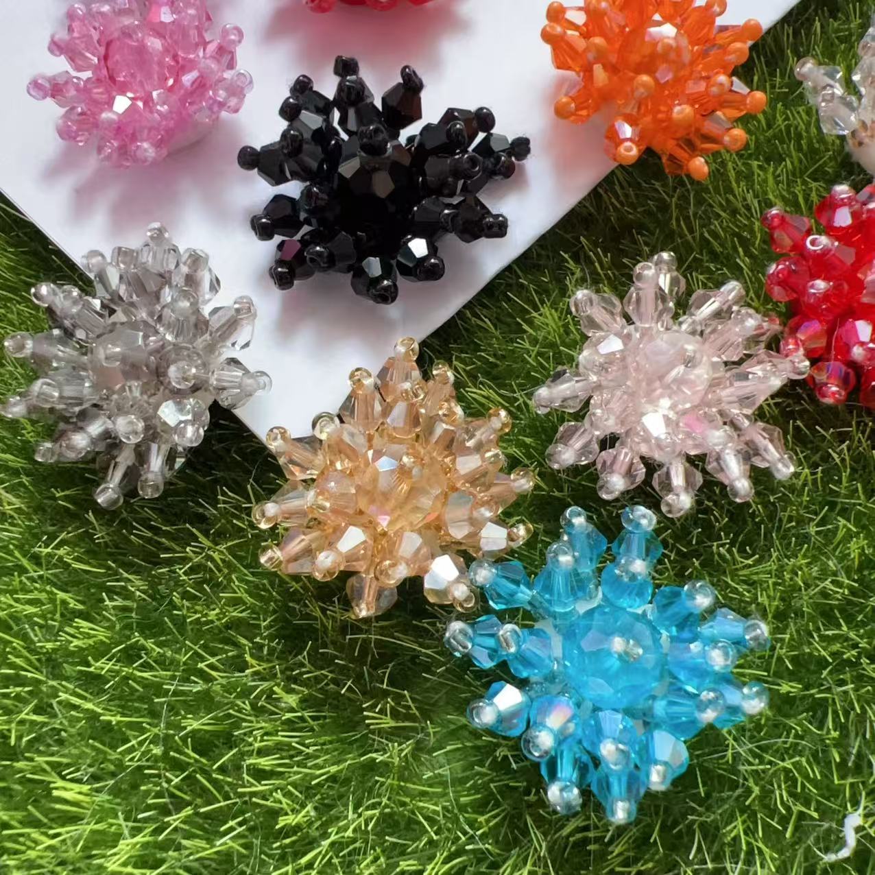 Handmade String Crystal Beads Flower Bud Accessories Clothing Shoes Flower Decoration Earrings Handmade DIY Accessories Flower Accessories Accessories