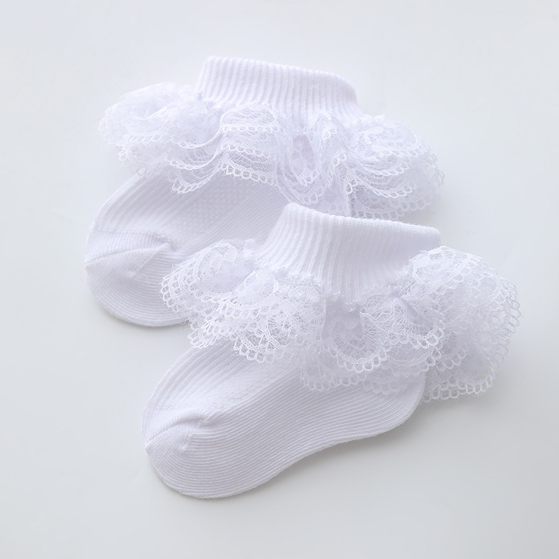 Picture of 2022 Spring and Autumn Children's Lace Socks Girls Lace Princess Socks Baby Cotton Socks Girls Dance Socks Kids