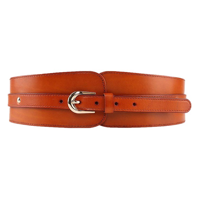 Wholesale Dress Down Jacket Coat Wide Belt Women's Fashion Simple All-match Decorations Leather Waist Seal