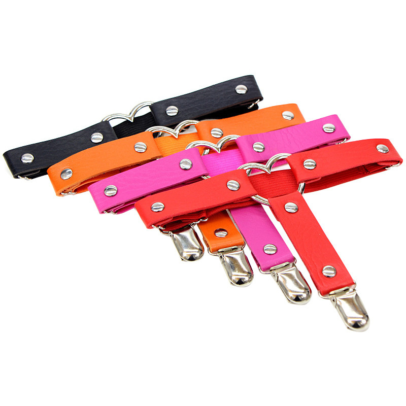 Picture of European and American Harajuku Punk Heart-Shaped Leather Leg Rings Japanese Style Non-Slip Thigh Socks Leg Rings Foot Rings Garter Accessories