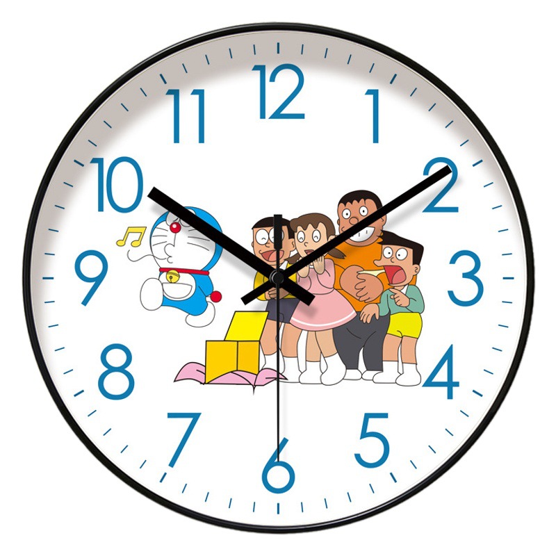 IPRA 6816 children's living room wall clock Doraemon early education home clock Wall watch mute scanning quartz clock