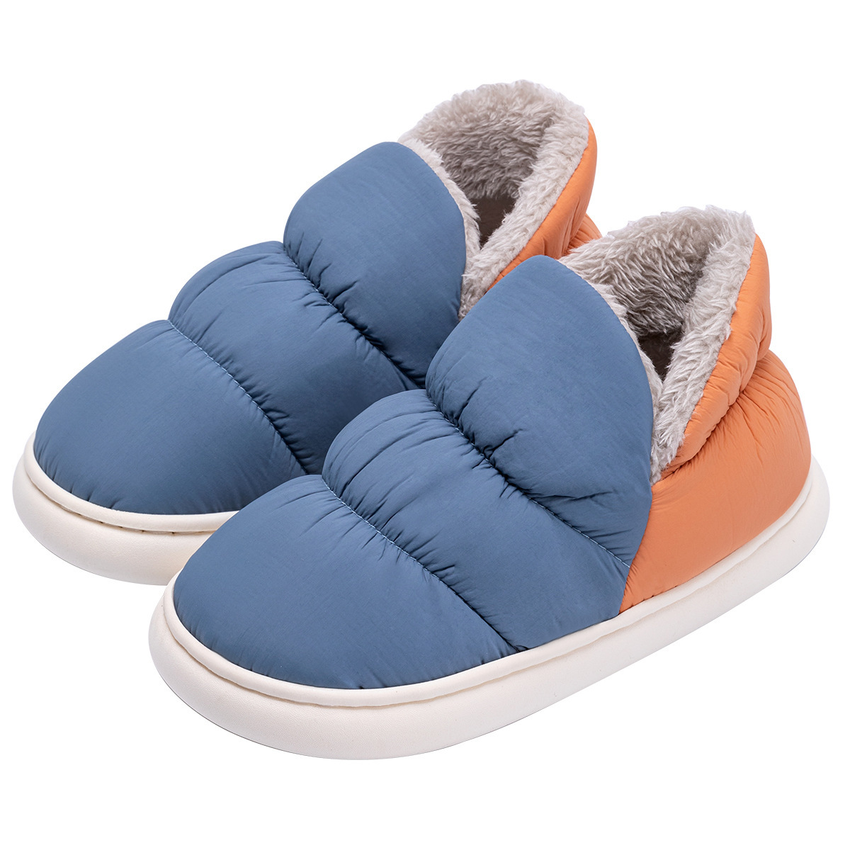 Picture of Waterproof Cotton Slippers Men's Indoor Home 2025 New Couple Non-slip Warm Bag with Down Cloth Cotton Slippers Women's Winter