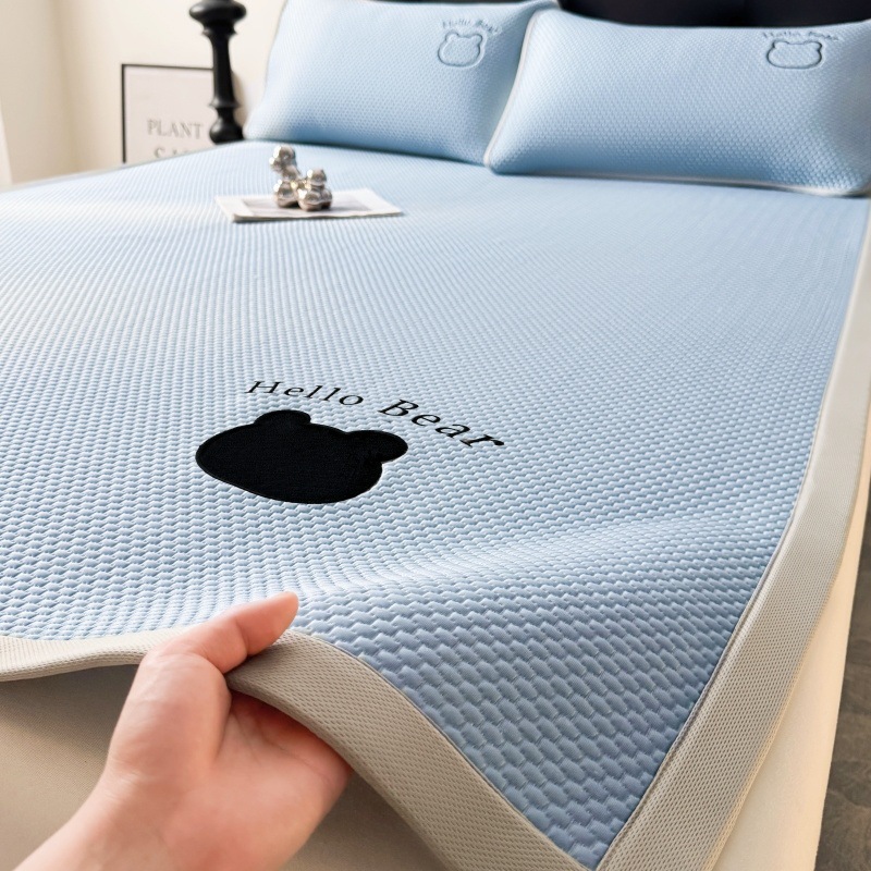 Picture of Class A cool feeling ice bean ice silk mat three-piece set 2025 summer new air conditioning soft mat mat machine washable