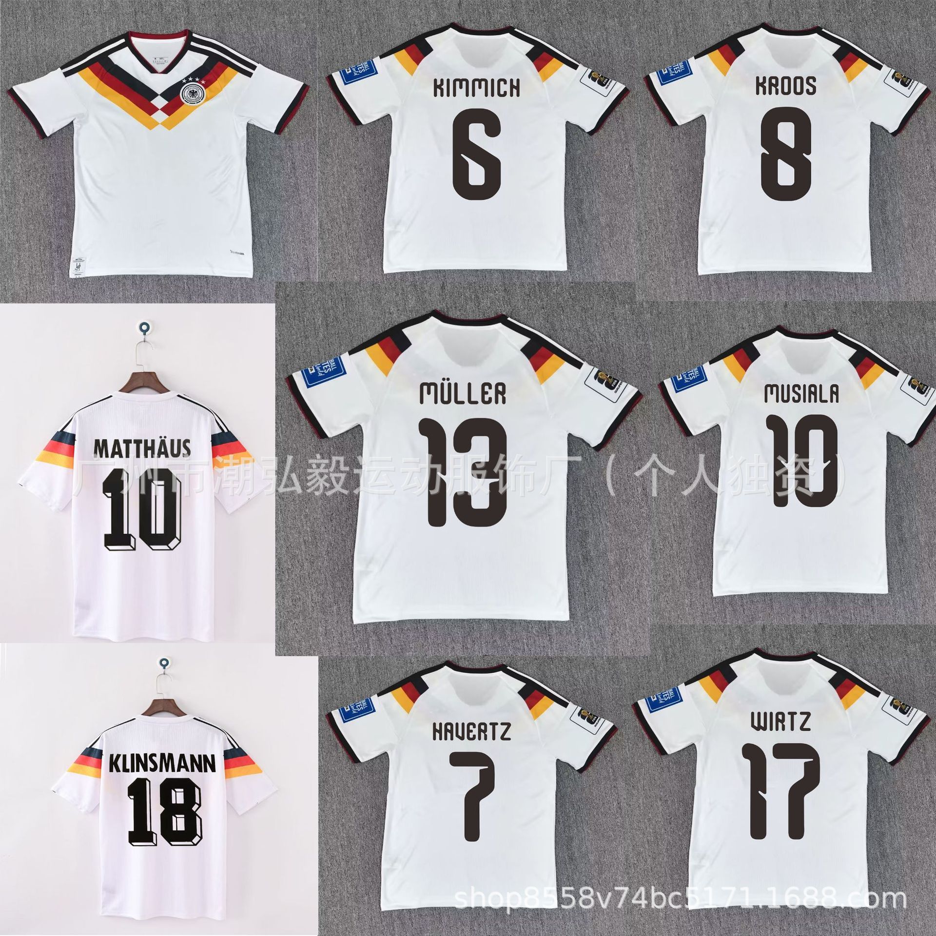 Wholesale 2026 World Cup Germany Shirt No. 13 Müller No. 6 Kimmich Wirtz Havertz Football Uniform