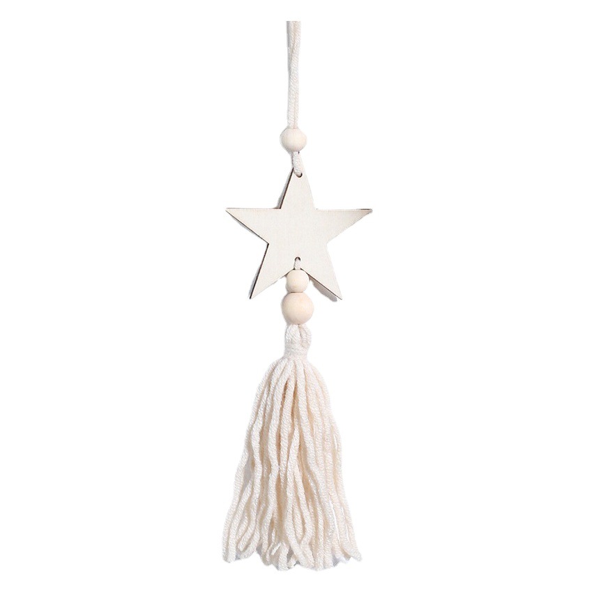Cotton Woven Tassel Sun Moon Small Pendant Car Hanging Star Moon Tapestry Home ins Wooden Children's Room Decoration