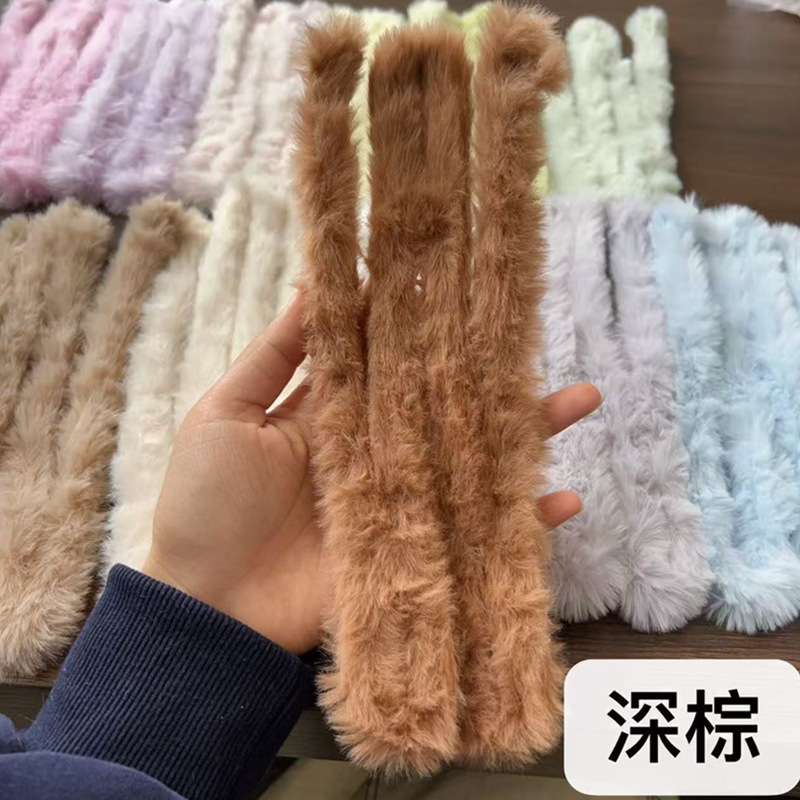 Picture of 20mm imitation rabbit hair twist stick thickened ultra-dense plush handmade DIY doll simulated puppy color wool strip raw material