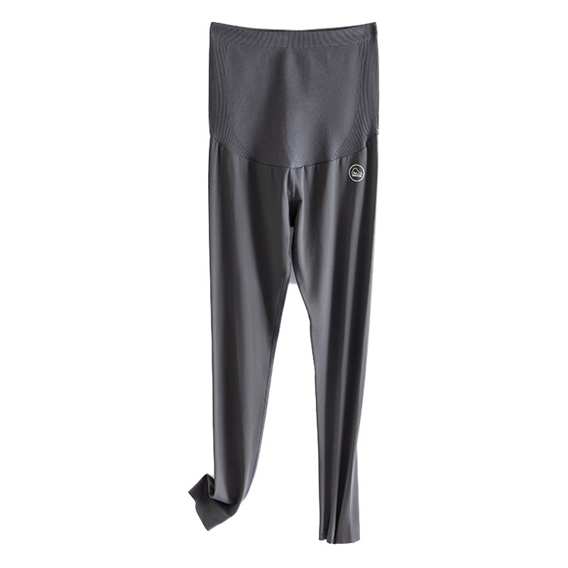 Pregnant Women's Leggings New Autumn and Winter fleece-lined Thickened Pregnant Women's Dress Abdominal Pants Cropped Pants Shark Leather Pants Pregnant Women's Pants
