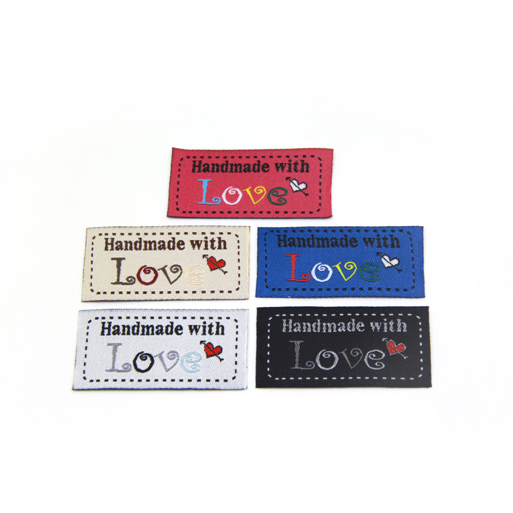 Spot Handmadewithlove Clothing Collar Label Decorative Label Colorful Universal Clothing Woven Label Label