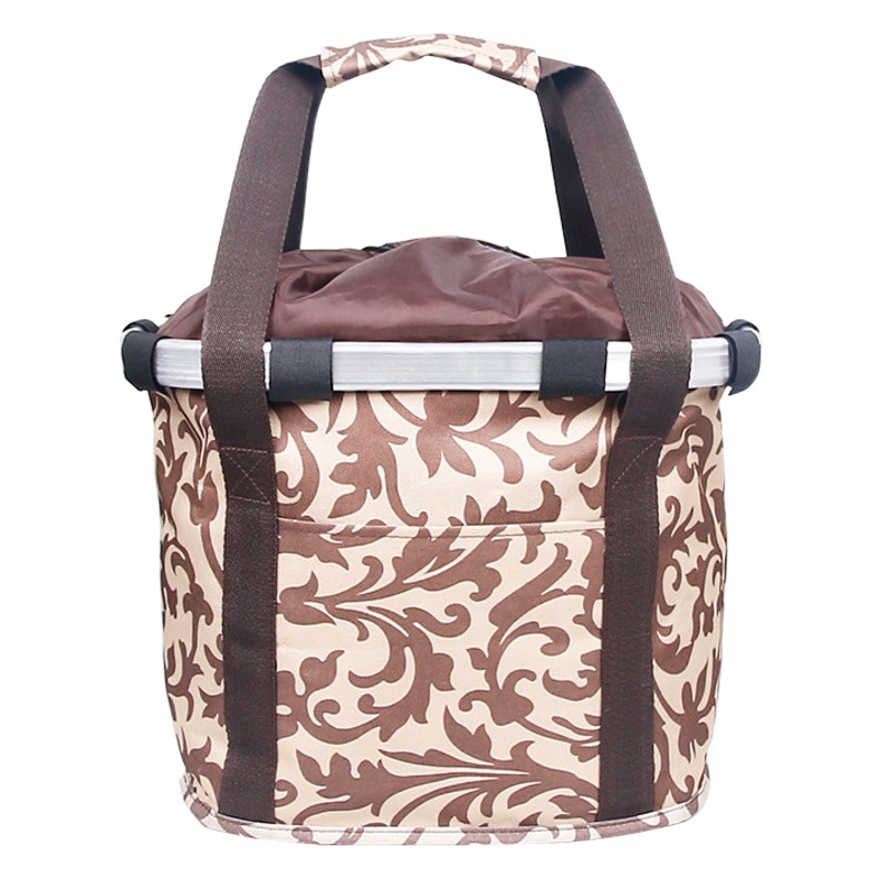 Factory wholesale bicycle quick release cloth basket mountain bike basket aluminum alloy cloth bag folding basket bag