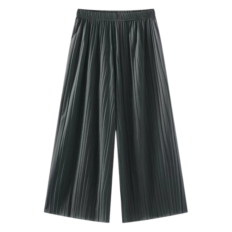 20 Wide Leg Pants Women's Pleated Chiffon High Waist Looser Skirt Pants Large Swing Draped plus size Casual Ankle Pants for Spring and Summer