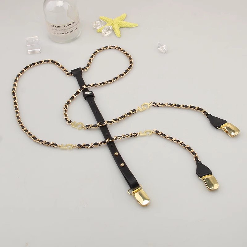 Big Tong Tong Same Style Small Fragrant Style Chain Number 5 Strap Chain Entrainment Women's All-match Fashion Belt Pants Decorative Chain