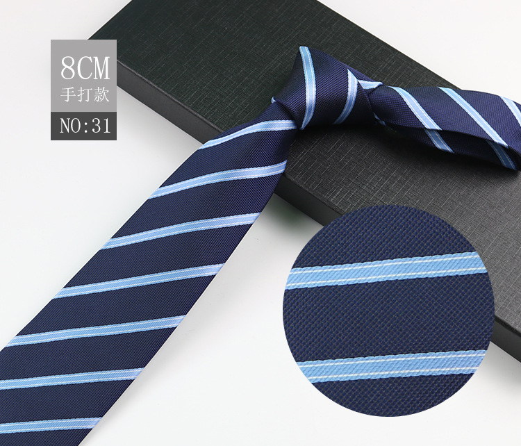 Picture of Men's Tie Business Shirt Stripesd Security Professional Formal Wear Wholesale Plus Logo Manufacturer 8cm Hand-Made