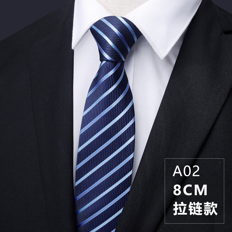Picture of 2022 spring calm and generous striped tie polyester business workplace party tie men