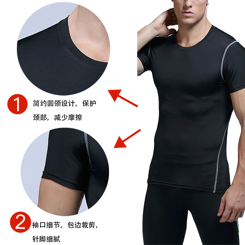 Picture of Outdoor Special Training Quick-dry T-shirt Men's Short-sleeved Summer Tight-fit Running Sports Fitness Clothes Sweat-absorbent Quick-dry