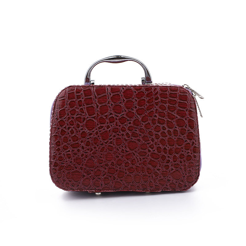 Picture of Manufacturer's New Stone Pattern Cosmetic Case Large Capacity Portable Cosmetic Women's Bag Korean Version with Mirror Storage Small Cosmetic Case