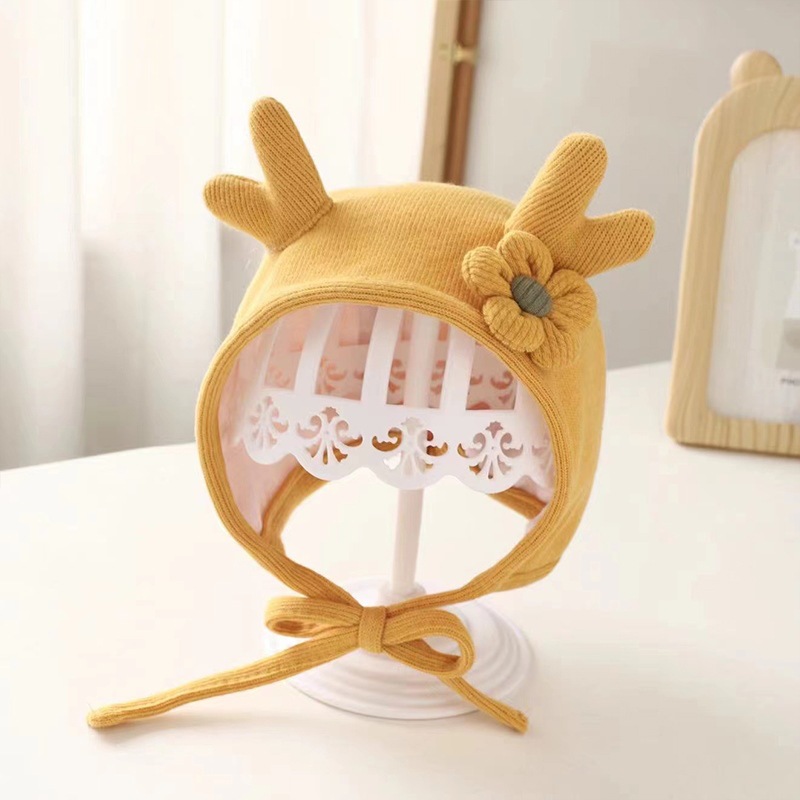 Picture of Baby Hat Spring and Autumn Baby Cute Super Cute Autumn and Winter Baby Ear Protection Newborn Female Baby Fetal Hat Boy