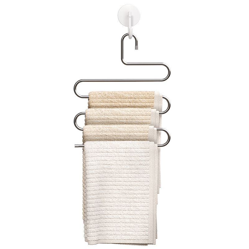 Picture of Stainless steel pants rack, special clothes rack for hanging pants, household multi-layer multi-functional wardrobe, built-in storage artifact wardrobe