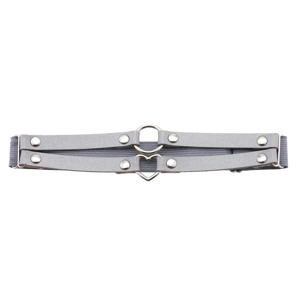 Picture of Cross-border personality temperament sexy punk style double-line ring leather thigh ring peach-shaped love-shaped elastic garter belt