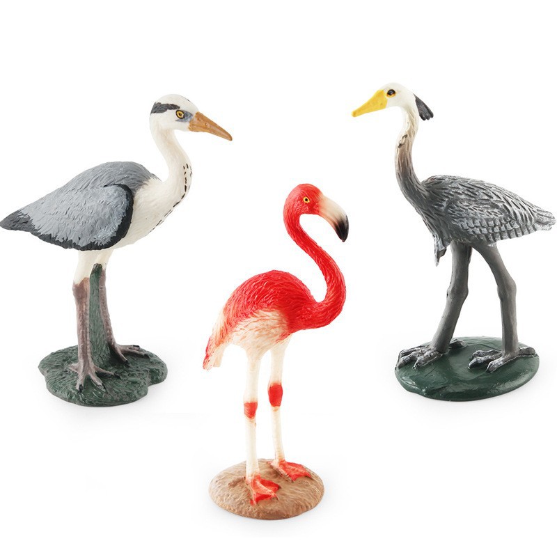 Cross-border Children's Puzzle Cognitive Simulation Flamingo Heron Crane Desktop Bird Bird Model Static Ornament Toy
