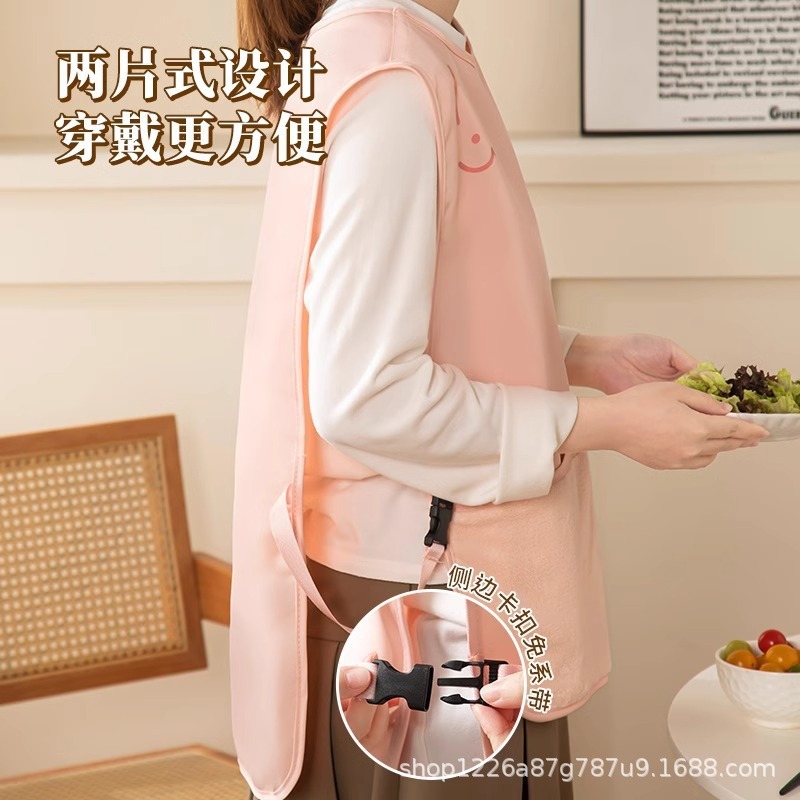 New Overalls Oil-proof Waterproof Vest Fashion Apron Kitchen Household Women's High-end Vest Breathable Work Clothes