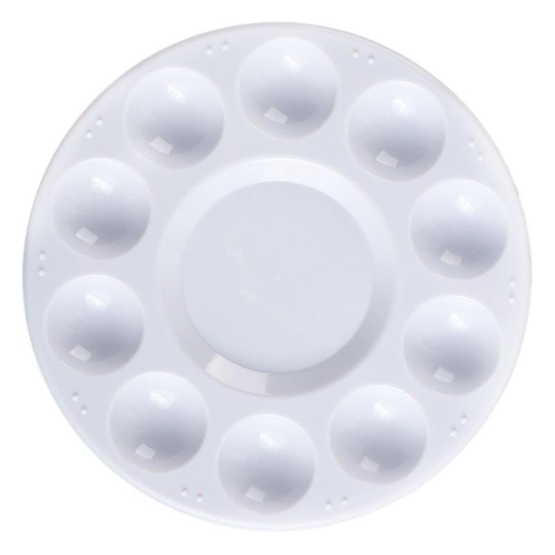 10-hole palette 17cm round large watercolor art student palette pp plastic palette factory outlet