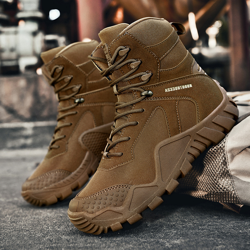 Four Seasons Martin Boots Camouflage plus size Breathable Tactical Boots Special Forces Outdoor Hiking Wear-resistant Combat Boots Military Boots