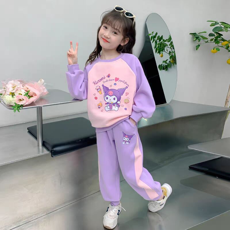 Girls' Fashion Suit Spring and Autumn New Style Fashionable Children's Clothes Kulomi Clothes Girls' Spring Sportswear