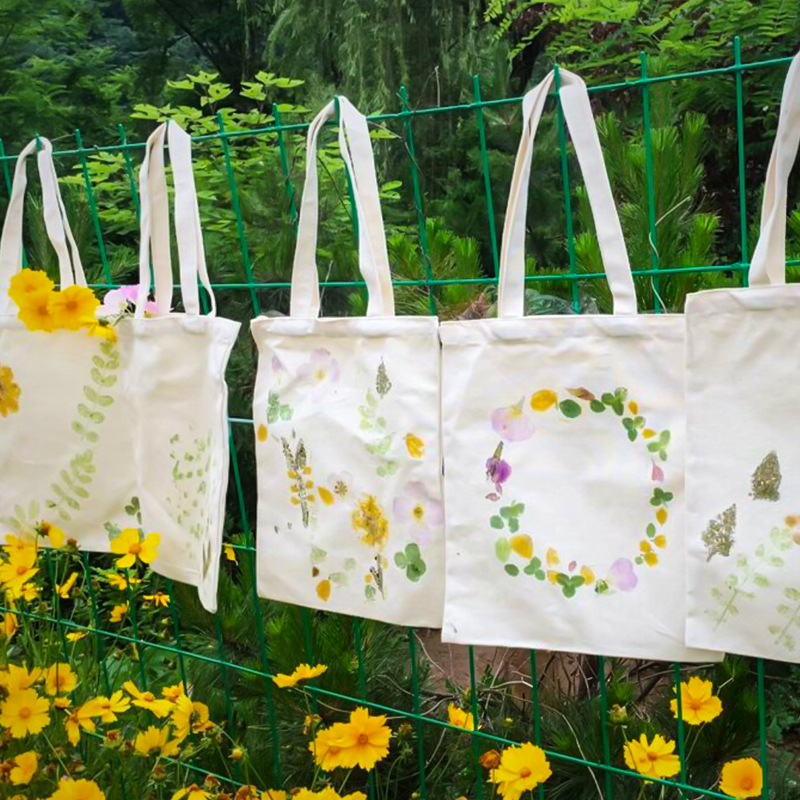 Plant Knocking and Dyeing Canvas Bag Material suit Mid-Autumn Festival Gift Kindergarten Handmade DIY Printing and Dyeing Hammer Rubbing Tool