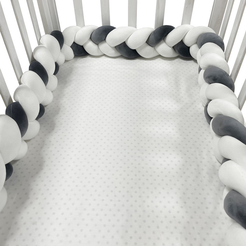 Picture of Baby Bed Circumference ins New Hand-Woven Long Knotted Ball Three-strand Brait Anti-collision Soft Bag Baby Bed Circumference