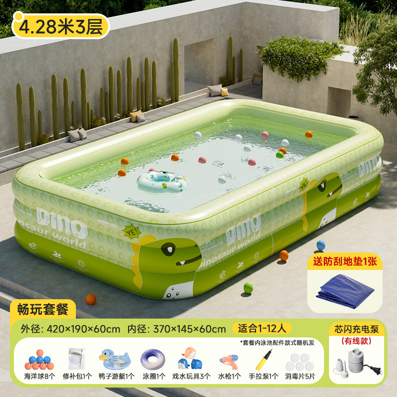 Picture of Inflatable Pool Swimming Pool Children's Inflatable Pool Home Outdoor Large Family Pool Thickened Baby Paddling Pool