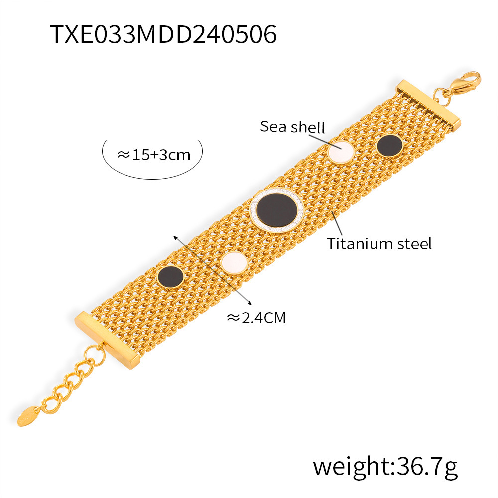Picture of Fashion New European and American Cross-border Zircon White Shellfish Bracelet Necklace suit Women Fashion Niche Light Luxury Internet Celebrity Same Style