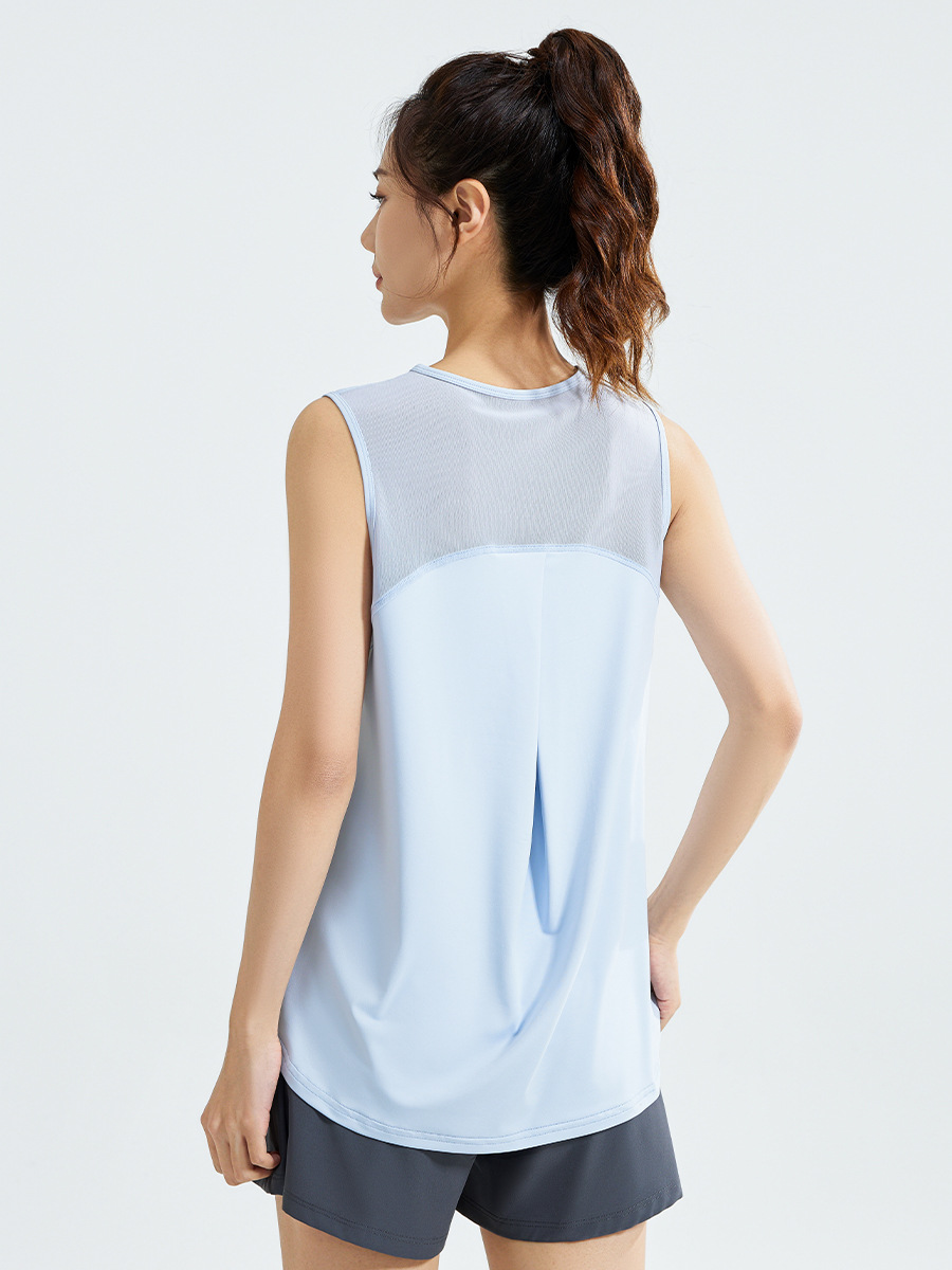 Picture of Juyitang Loose Beautiful Back Mesh Yoga Vest Running Training Quick-Drying Fitness Sports Top Women's Cover-Up