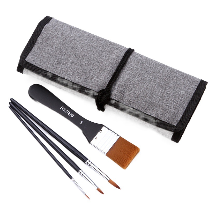 New cross-border 18-piece Nylon wool with board brush watercolor brush multi-purpose canvas painting bag propylene brush set