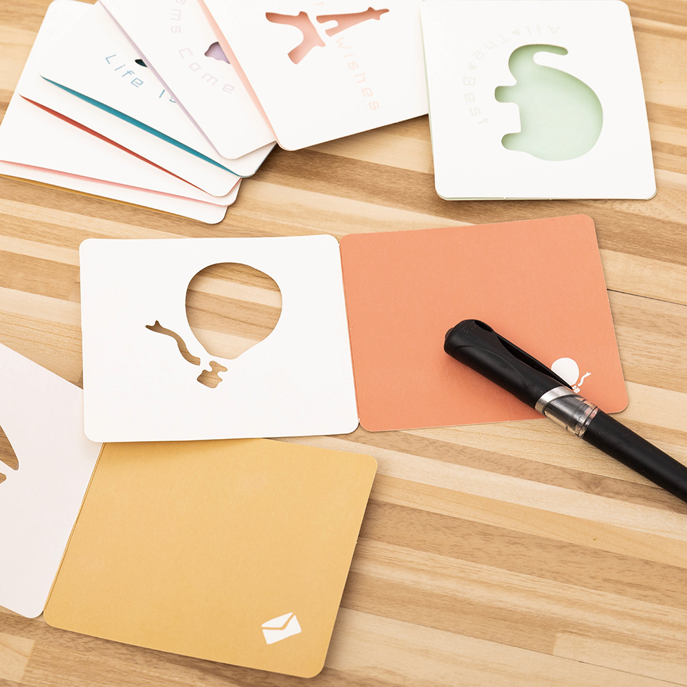 Picture of Cross-border hollow small fresh business simple greeting card birthday gift flower shop after-sales card activity message creative card
