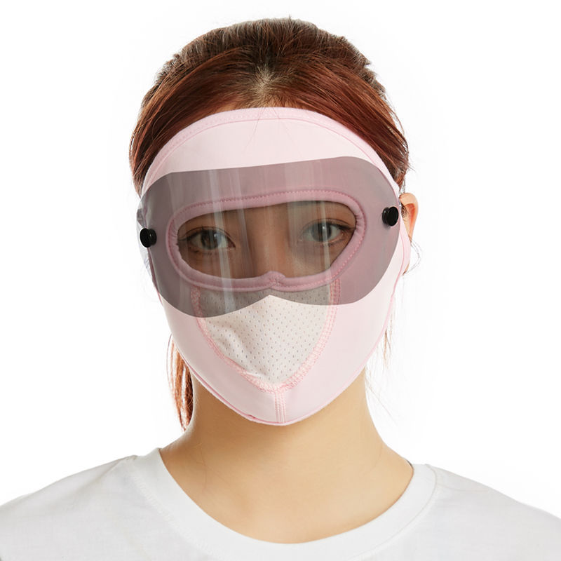 Picture of Sun Protection Mask for Women in Summer Full Face Ice Silk Large Neck Guard Dustproof Breathable Anti-Uv Thin Summer Face Mask