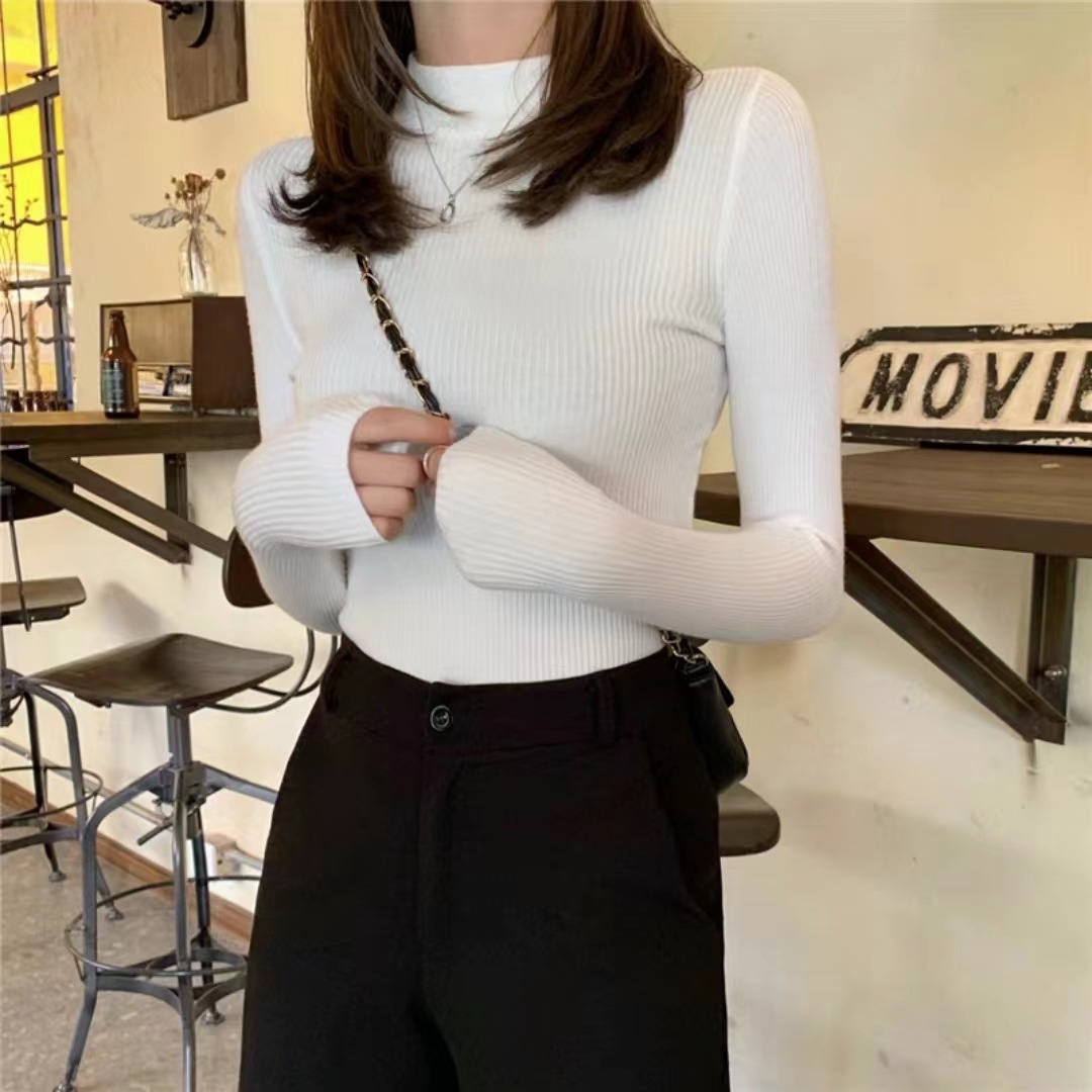 Picture of Bottoming Shirt Women's Autumn Wear 2023 New Half Turtleneck Sweater Knitted Shirt Tight Long Sleeve Spring Top