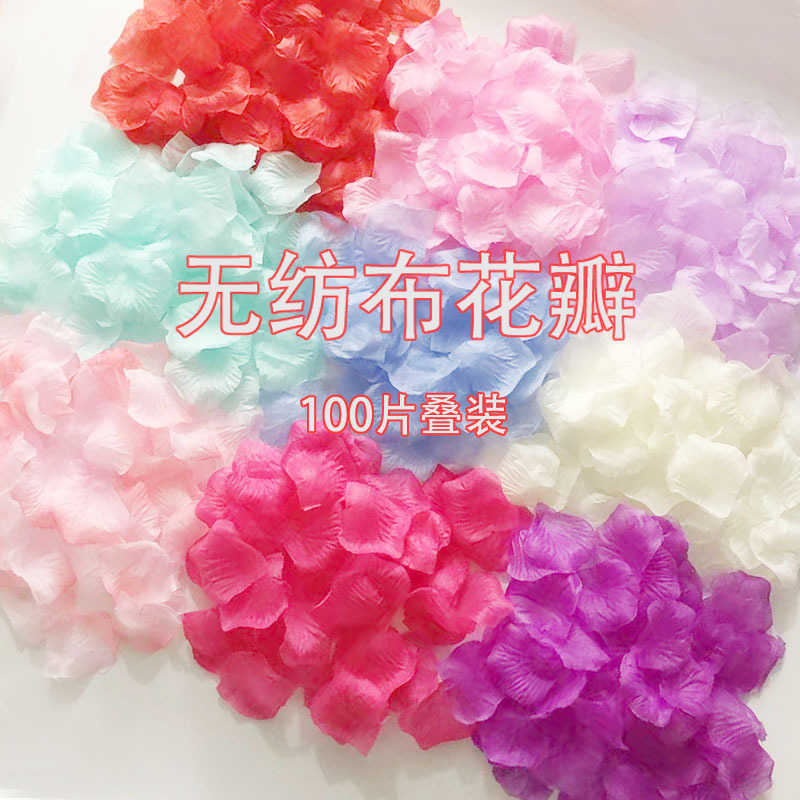 Non-woven simulation rose petals wedding wedding supplies decorative layout hand-tossed flowers flower simulation petals