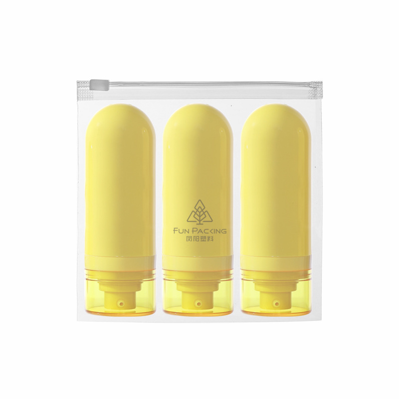 Picture of Travel wash and care suit three-piece PE suede hose bottle portable skin care products wash squeeze facial cleanser sub-bottle