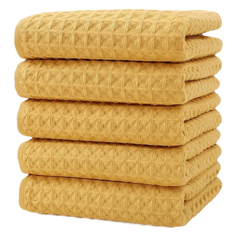 Cross-Border Supply of Pure Cotton Waffle Towels 5-Pack Export Towel Set Multi-Color Bath Gift Towel Set Pure Cotton Towel