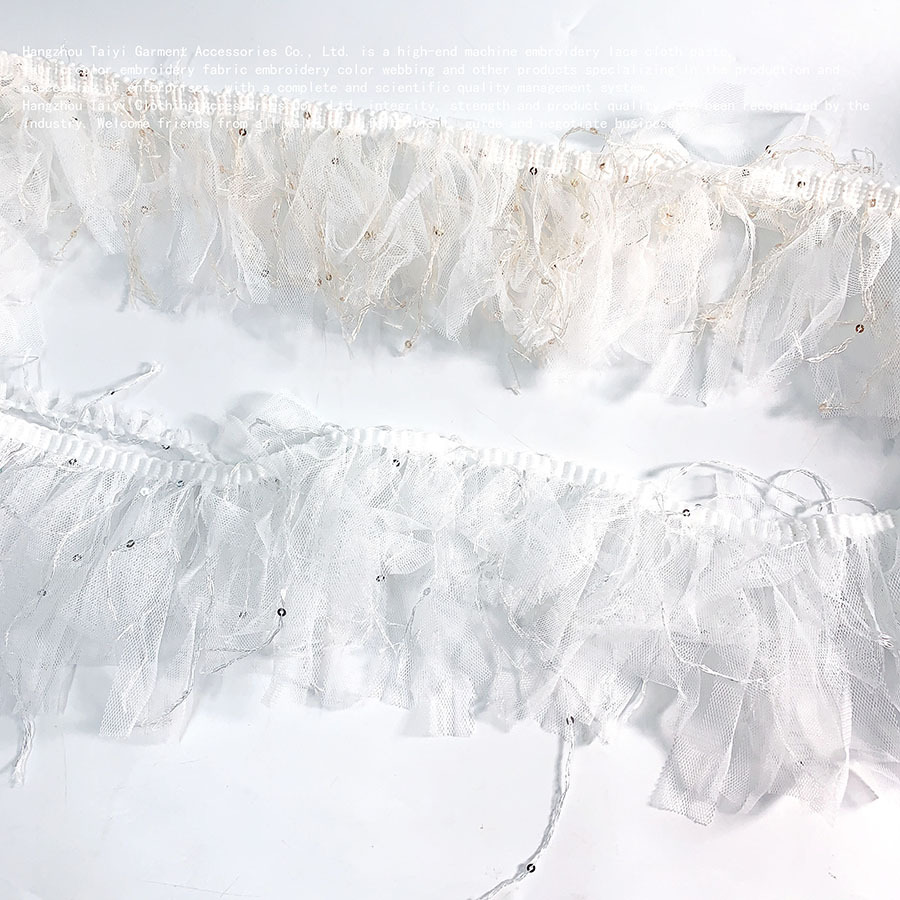 Lace Clothing Chiffon Lace Wedding Dress Doll Clothes Collar dress Mesh Beaded Tassel Lace