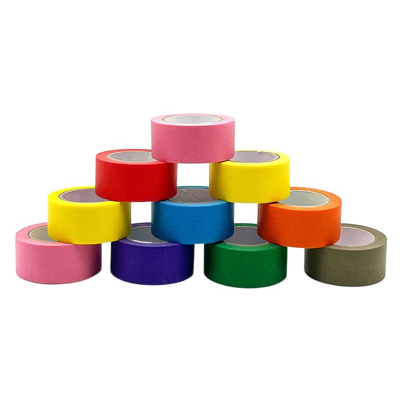 Colorful Hand-Tearable Crepe Paper Tape Children's Painting Art Packaging Seamless Masking Tape