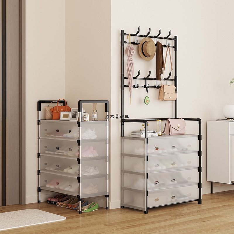 Shoe rack simple multi-layer bedroom dormitory door shoe and hat rack economical dustproof storage space-saving hanging hanger