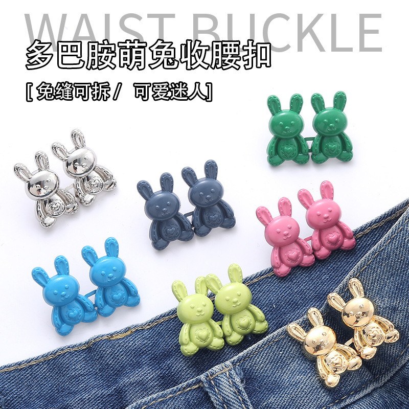 New Cute Rabbit Waist Artifact Buckle Pair Buckle Detachable Seam-free Waist Button Jeans Waist Large Change Small