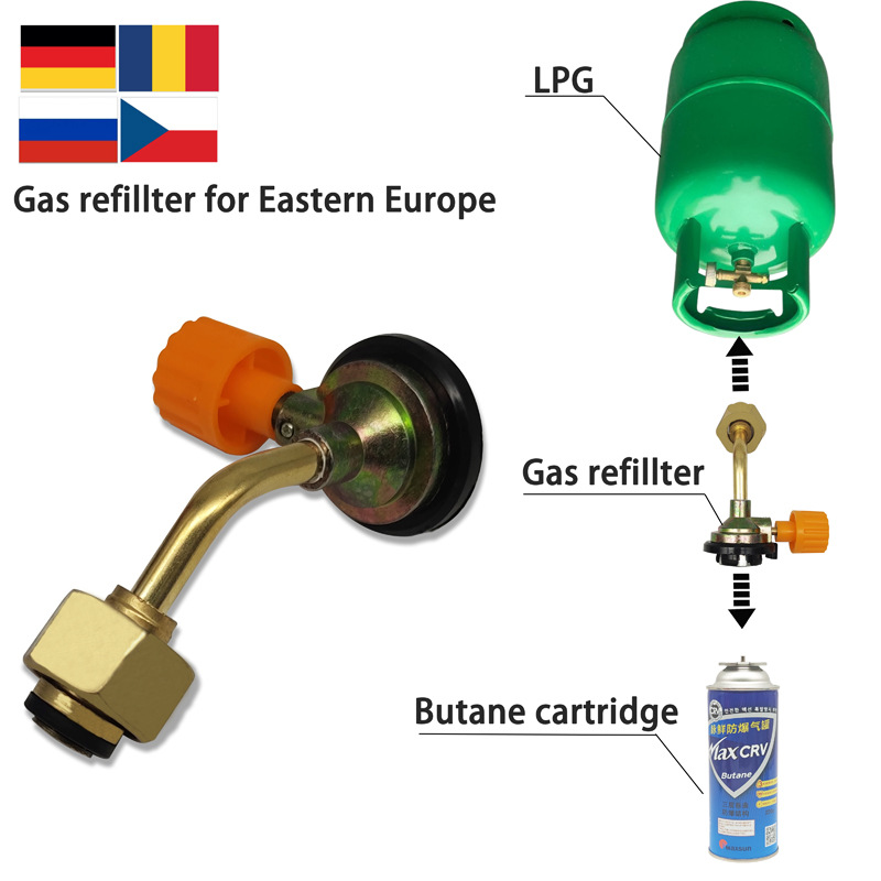 Russian inflatable valve outdoor card type long gas tank direct connection inflatable device Germany Eastern Europe integrated inflatable valve