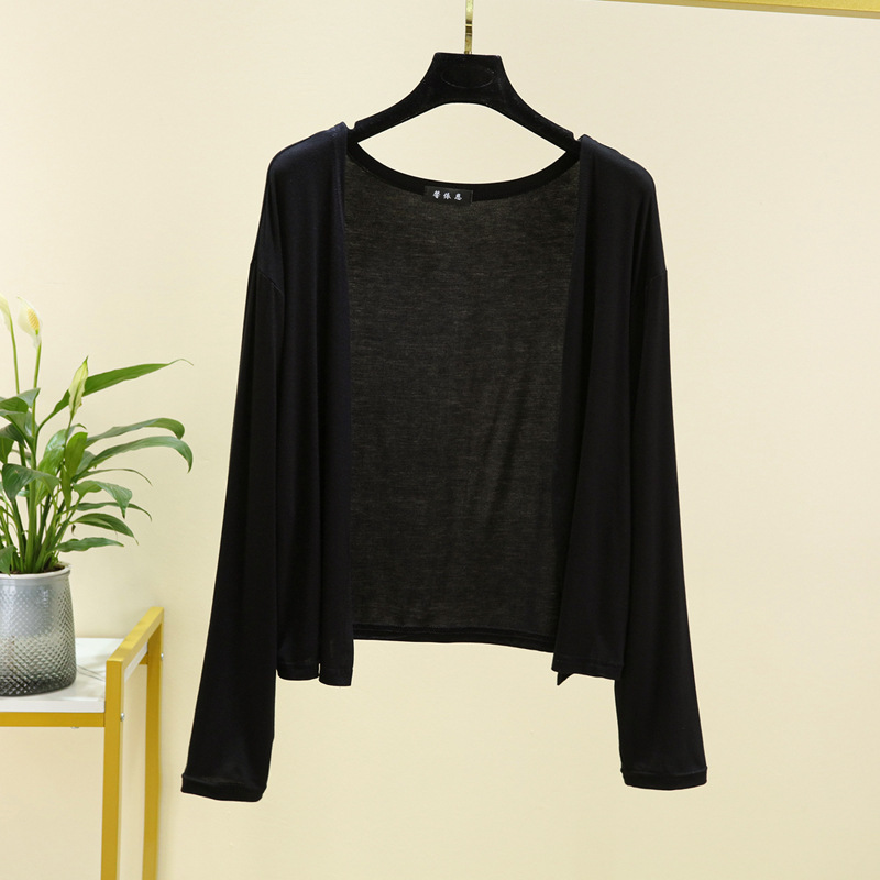 Picture of Modal sunscreen cardigan women's summer thin long-sleeved outerwear knitwear jacket loose casual waistcoat Spring