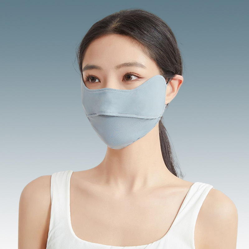 Picture of New 5D cartilage support three-dimensional sunscreen mask anti-ultraviolet breathable ice silk cool sense sunshade outdoor