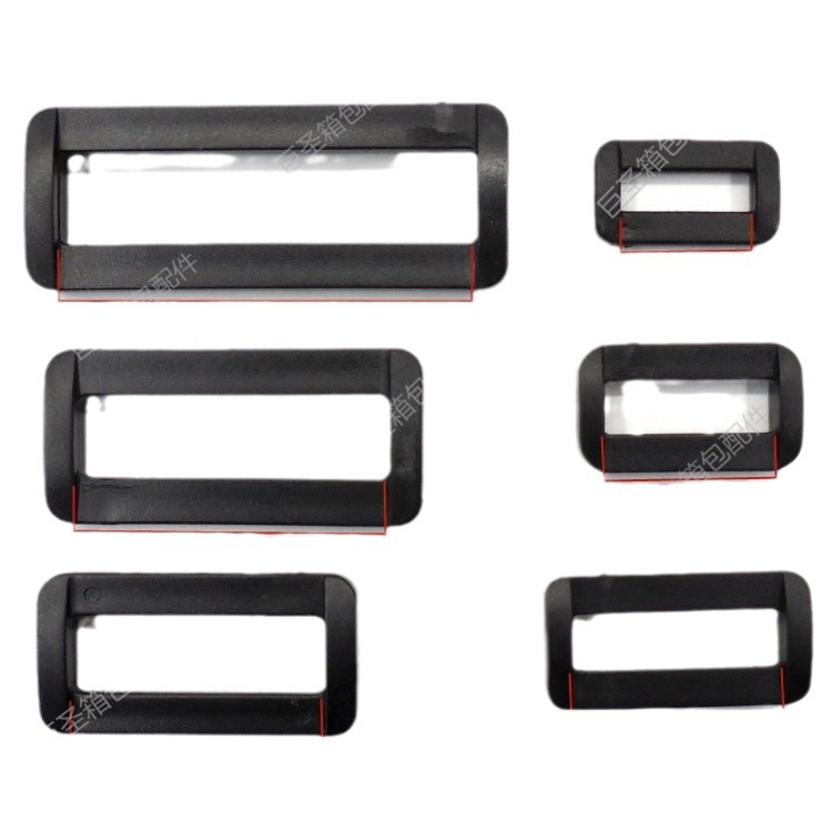 Picture of Factory Direct Sales Black and White In-Stock Two-Position Buckle High-Quality Square Buckle Super Strong Pull Force O-Ring Buckle Plastic Environmentally Friendly New Product