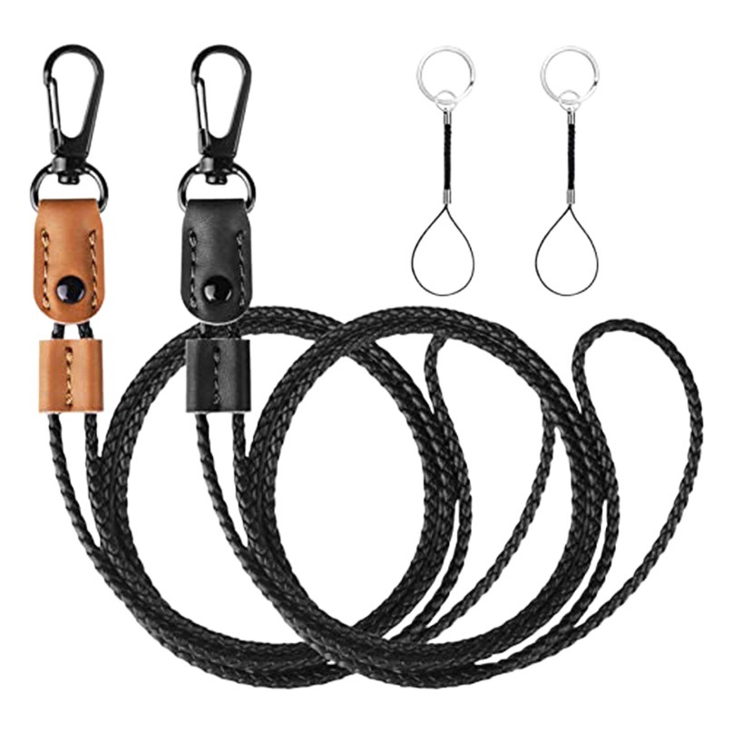 Leather lanyard PU leather lanyard solid color lanyard student card lanyard work certificate lanyard
